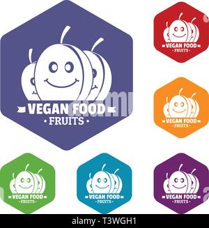 Eco vegan icons vector hexahedron Stock Vector Image & Art - Alamy