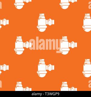 Sewage siphon pattern vector orange Stock Vector