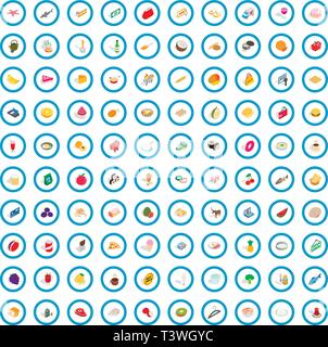 100 shopping products icons set, isometric style Stock Vector