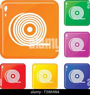 Abs or pla filament coil icons set vector color Stock Vector