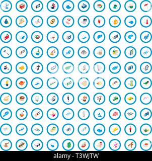 100 singapore icons set, isometric 3d style Stock Vector