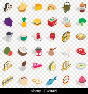 Drink icons set, isometric style Stock Vector