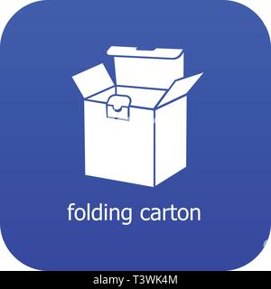 Folding carton icon blue vector Stock Vector