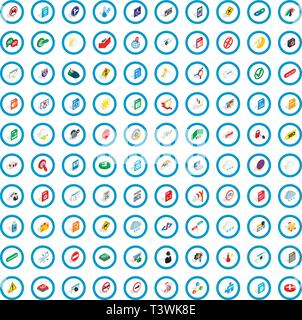 100 sings icons set, isometric 3d style Stock Vector