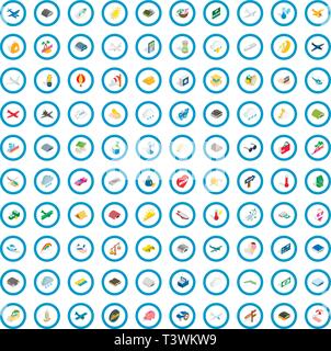 100 sky icons set, isometric 3d style Stock Vector