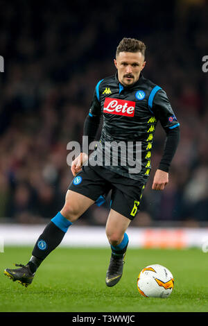 London, UK. 11th Apr, 2019. MÃ¡rio Rui of Napoli during the UEFA Europa League Quarter Final match between Arsenal and Napoli at the Emirates Stadium, London, England on 11 April 2019. Photo by Salvio Calabrese. Editorial use only, license required for commercial use. No use in betting, games or a single club/league/player publications. Credit: UK Sports Pics Ltd/Alamy Live News Stock Photo