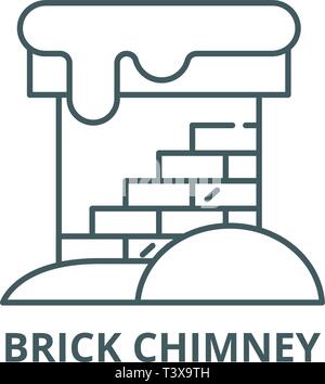 Brick Chimney Icon with Snow and Smoke Vector Illustration Stock Vector ...