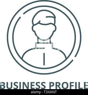 Business profile line icon, vector. Business profile outline sign, concept symbol, flat illustration Stock Vector