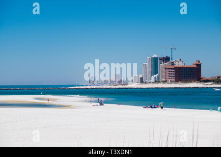 Gulf of Mexico beach at Perdido Pass in Orange Beach, Alabama, USA. Stock Photo