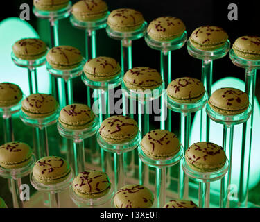 green color macaroons tower Stock Photo