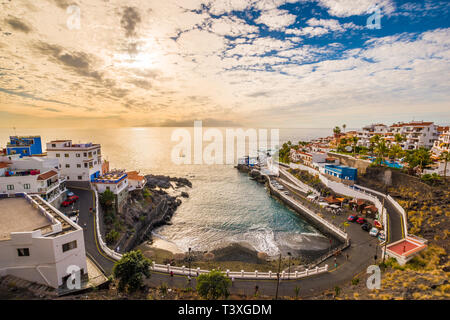 Panoramic view over Puerto de Santiago city,  Atlantic Ocean coast, Tenerife, Canary island, Spain Stock Photo