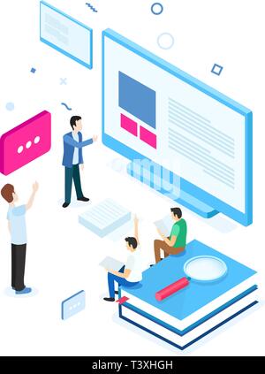 Online education concept Stock Vector
