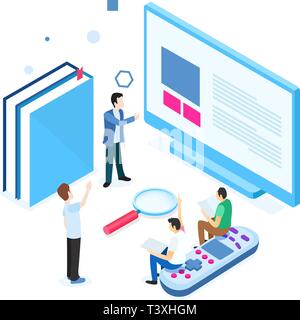 Online education concept Stock Vector