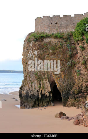 Cave at Tenby South Wales Stock Photo