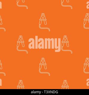 Jumper cable pattern vector orange Stock Vector