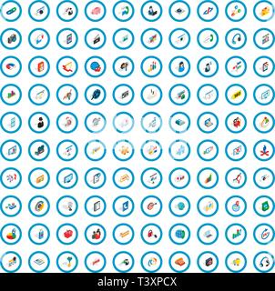 100 seo icons set, isometric 3d style Stock Vector