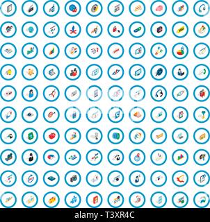100 seo and web icons set, isometric 3d style Stock Vector
