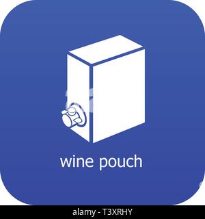 Wine pouch icon blue vector Stock Vector