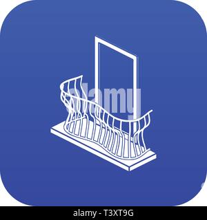 Stylish balcony icon blue vector Stock Vector