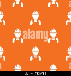 Man mechanic pattern vector orange Stock Vector