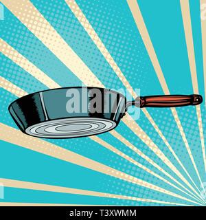 griddle frying pan skillet saucepan kitchen utensils. Pop art retro vector illustration vintage kitsch 50s 60s Stock Vector