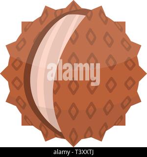 Brown lychees icon, isometric style Stock Vector