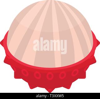 Half clean lychees icon, isometric style Stock Vector