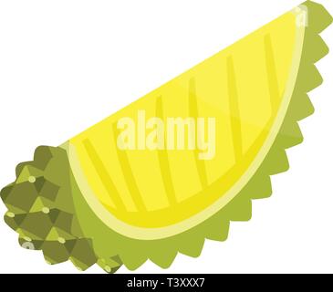 Piece of durian icon, isometric style Stock Vector