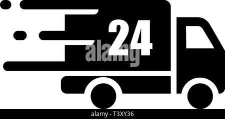 24h Delivery Icon Vector Stock Vector