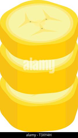 Cutted banana icon, isometric style Stock Vector