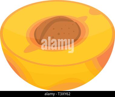 Half apricot icon, isometric style Stock Vector