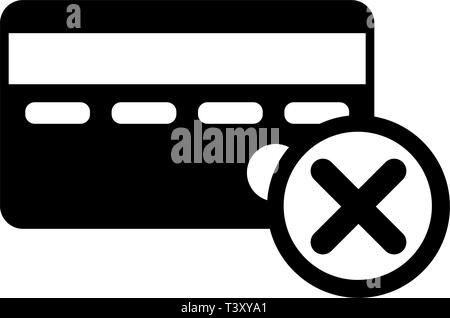 Credit Card Rejected Icon Vector Stock Vector