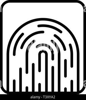 Forensic fingerprint icon, outline style Stock Vector