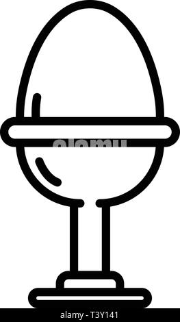 Solid boiled egg on stand icon, outline style Stock Vector