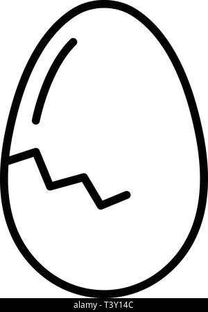 Solid crack egg icon, outline style Stock Vector