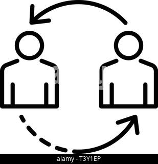 Change personal recruitment icon, outline style Stock Vector
