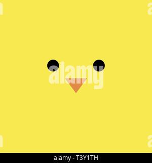 Baby hen background eyes and beak. seamless yellow chick pattern. Stock Vector