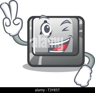 Two finger button A in the cartoon shape Stock Vector