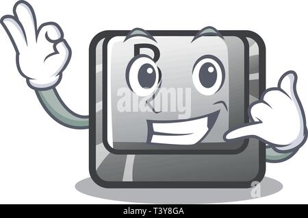 Call me button B in the character shape Stock Vector