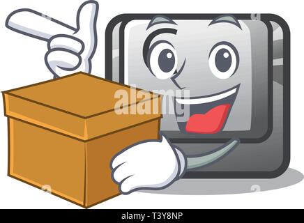 With box button C in the mascot shape Stock Vector