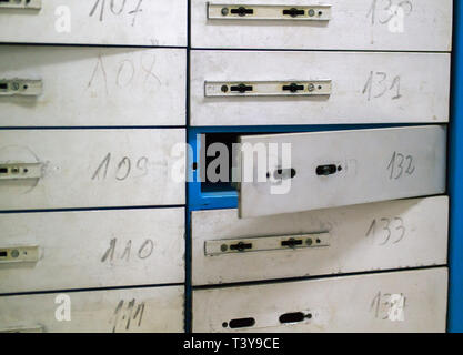 The open cell of safety deposit system Stock Photo