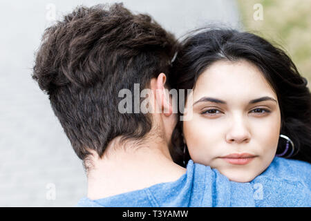 Young pretty couple - boy and girl spend time together. Stock Photo