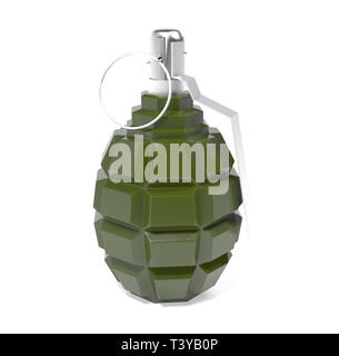 Hand grenade, 3D rendering isolated on white background Stock Photo - Alamy