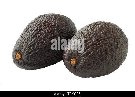 Avocado isolated on white background, closeup of avocados. Stock Photo
