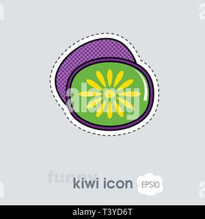 Kiwi fruit, kiwifruit or Chinese gooseberry icon. Vector illustration for food apps and websites Stock Vector
