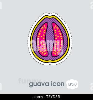 Guava icon. Guava tropical fruit sign. Vector illustration for food apps and websites Stock Vector