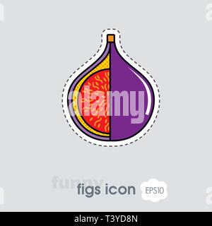 Fig icon. Fig tropical fruit sign. Vector illustration for food apps and websites Stock Vector