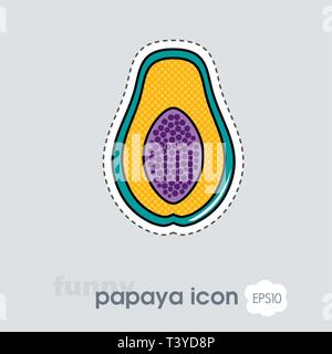 Papaya icon. Papaya tropical fruit sign. Vector illustration for food apps and websites Stock Vector