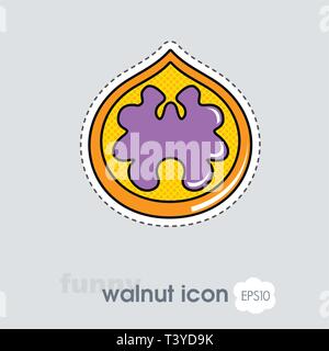 Walnut icon. Walnut fruit sign. Vector illustration for food apps and websites Stock Vector