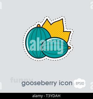 Gooseberry icon. Gooseberry berry fruit sign. Vector illustration for food apps and websites Stock Vector